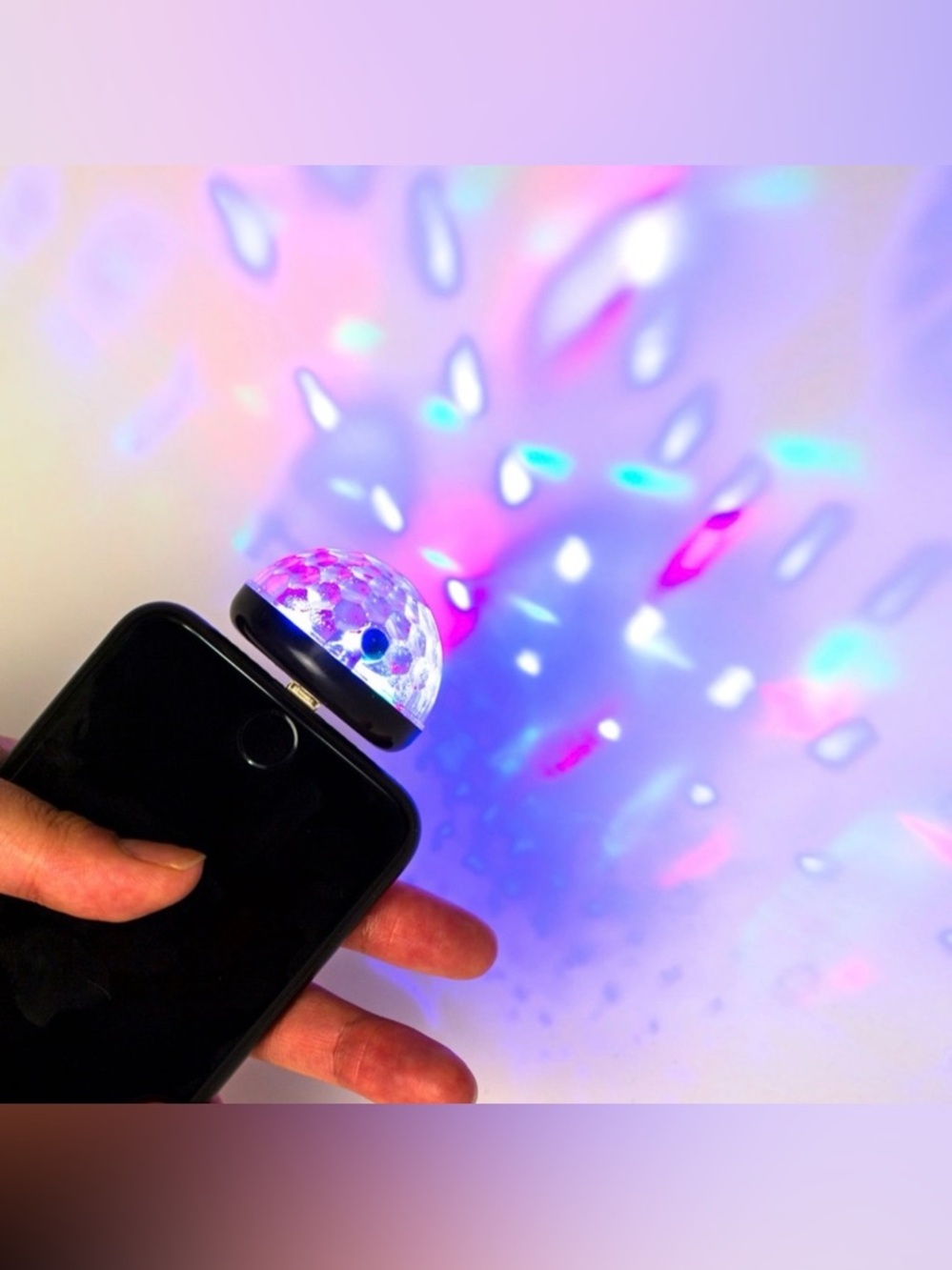 Kikkerland Phone Disco Light - Black/Clear Party Light for iPhone - Picture 2 of 5